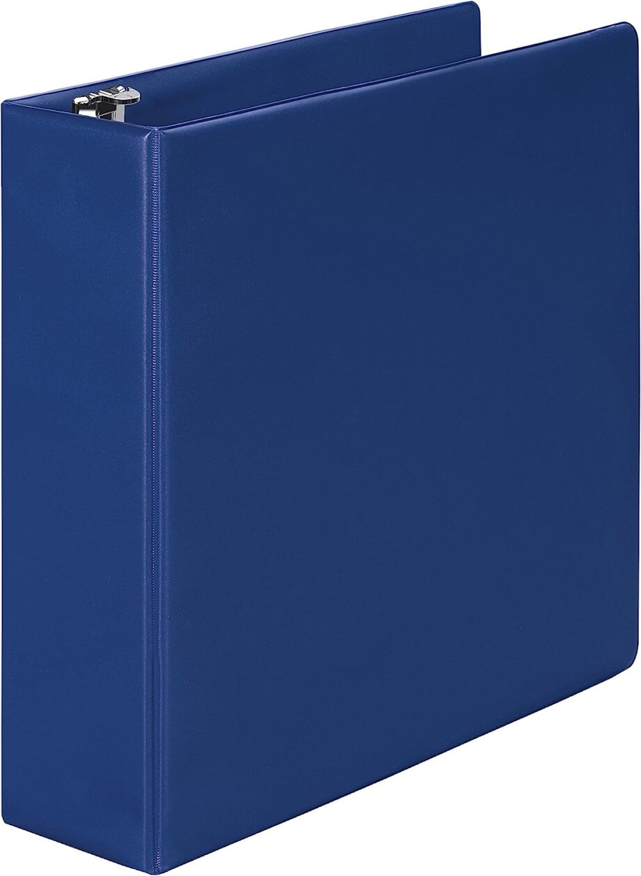 BINDER,R-RG,3"C,FLAT BCK,BLU