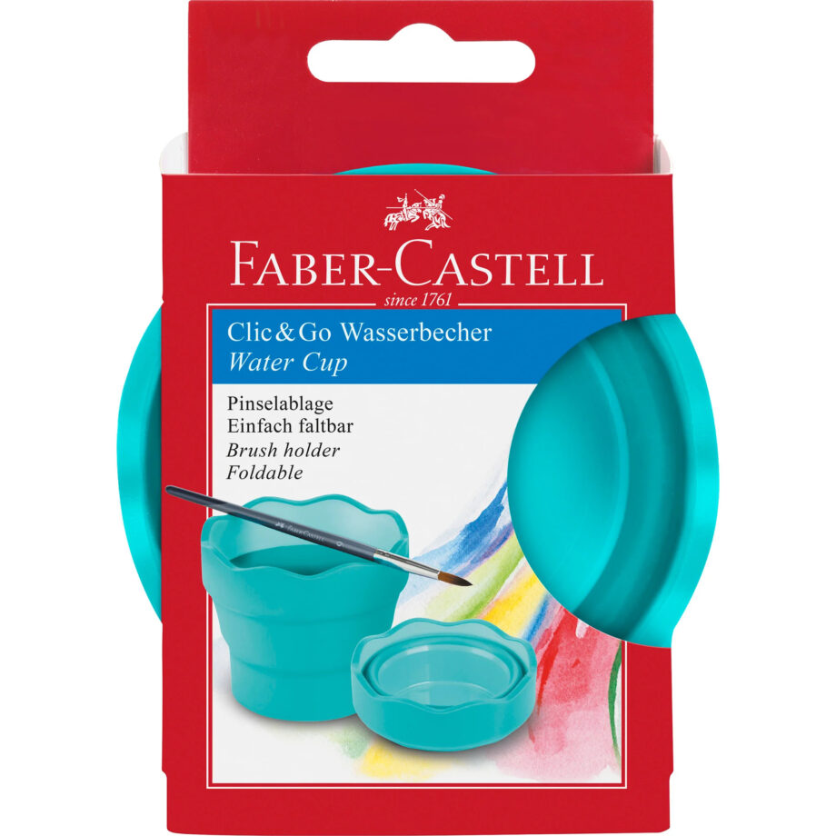 FABER CASTELL - CLIC & GO COLLAPSIBLE WATER CUP - GREEN