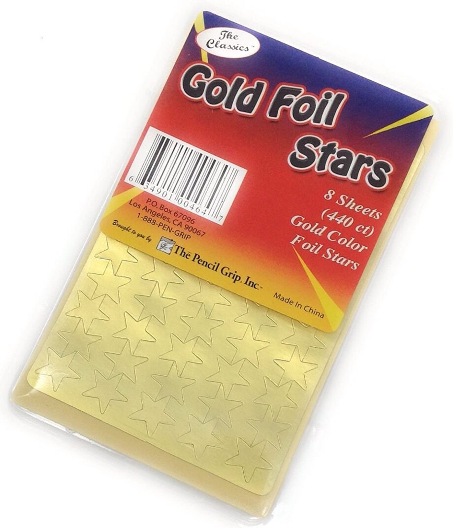 THE PENCIL GRIP - GOLD FOIL STAR STICKERS