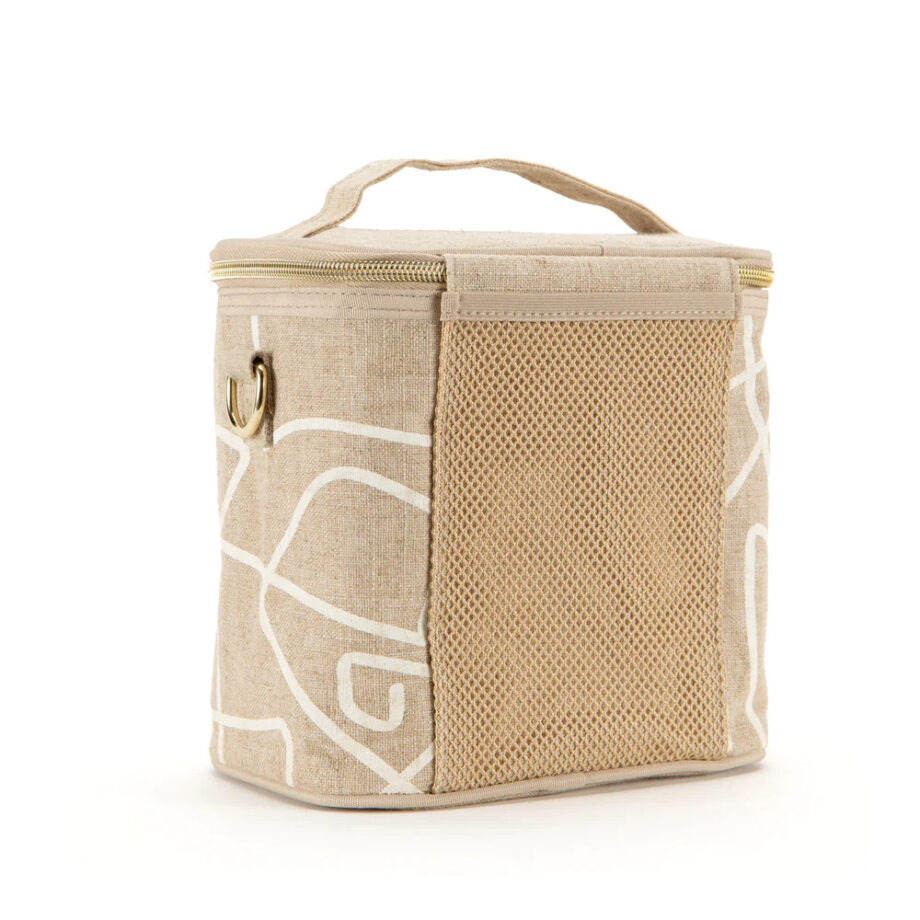 SOYOUNG - WHITE ABSTRACT LINES PETITE LUNCH POCHE