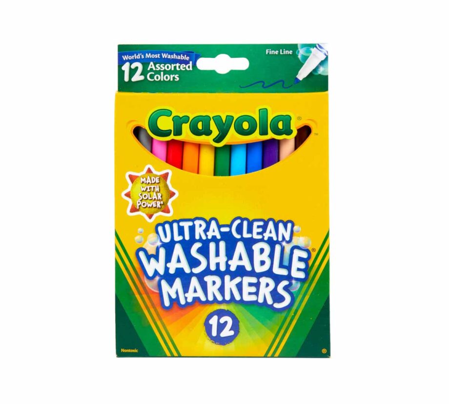 CRAYOLA - MARKERS, FINE LINE, ULTRA CLEAN, WASHABLE, 12CT