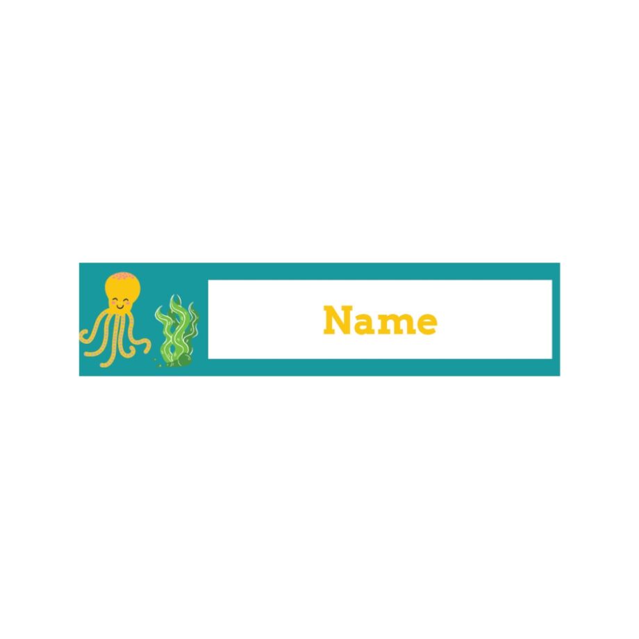 BACK TO SCHOOL LABELS - YELLOW OCTOPUS
