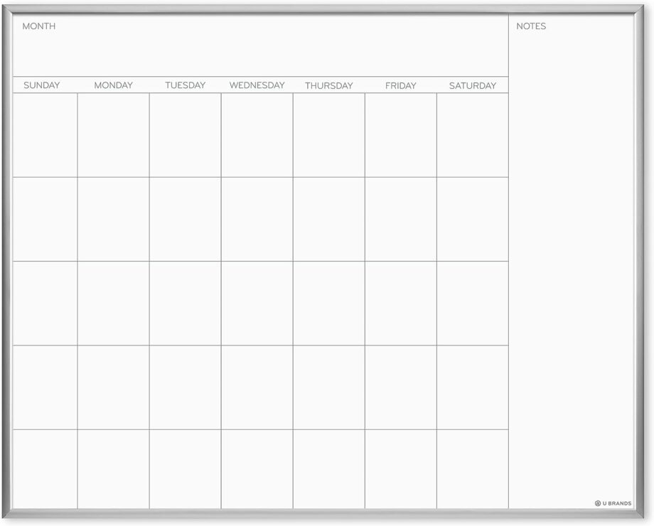 U Brands 17x23 dry erase color coding planner with accessories