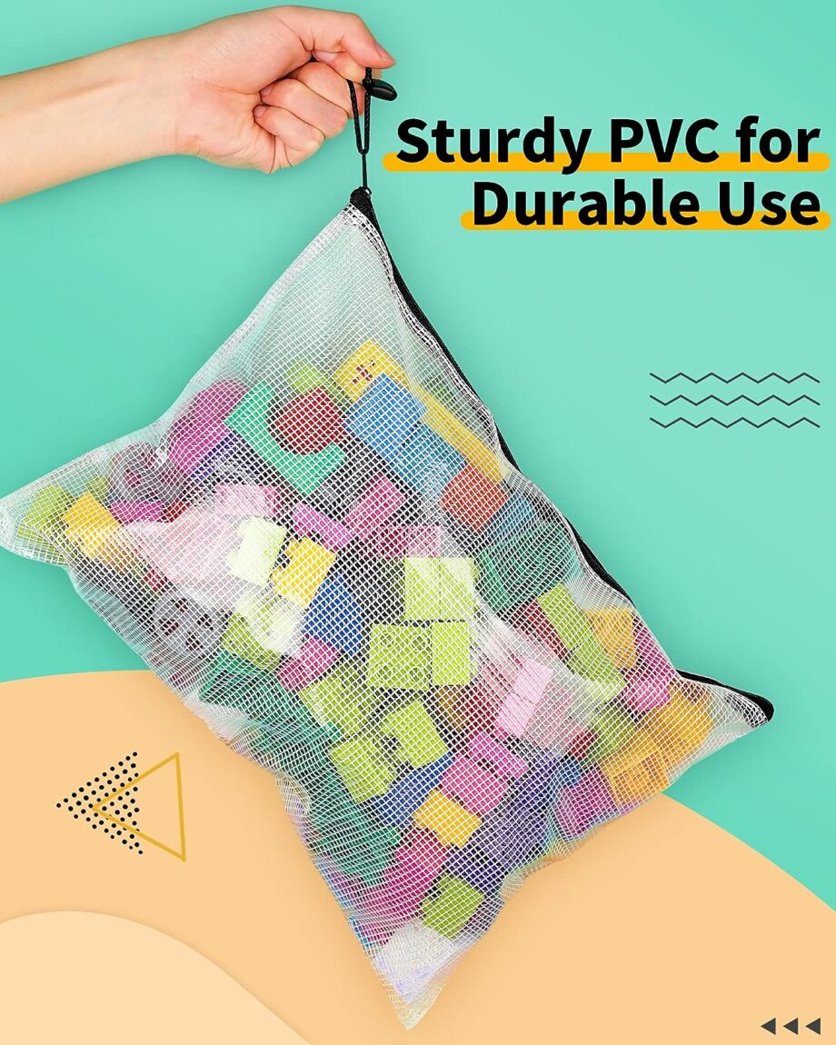 Smarpau Mesh Zipper Pouch, Plastic Zipper Pouches for Organizing - 8 Count