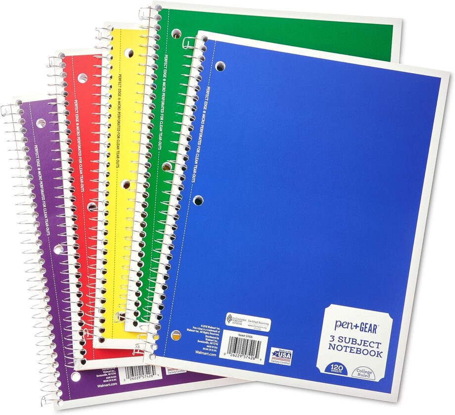 Pen + Gear 1-Subject Spiral Notebook, College Ruled 70 Pages