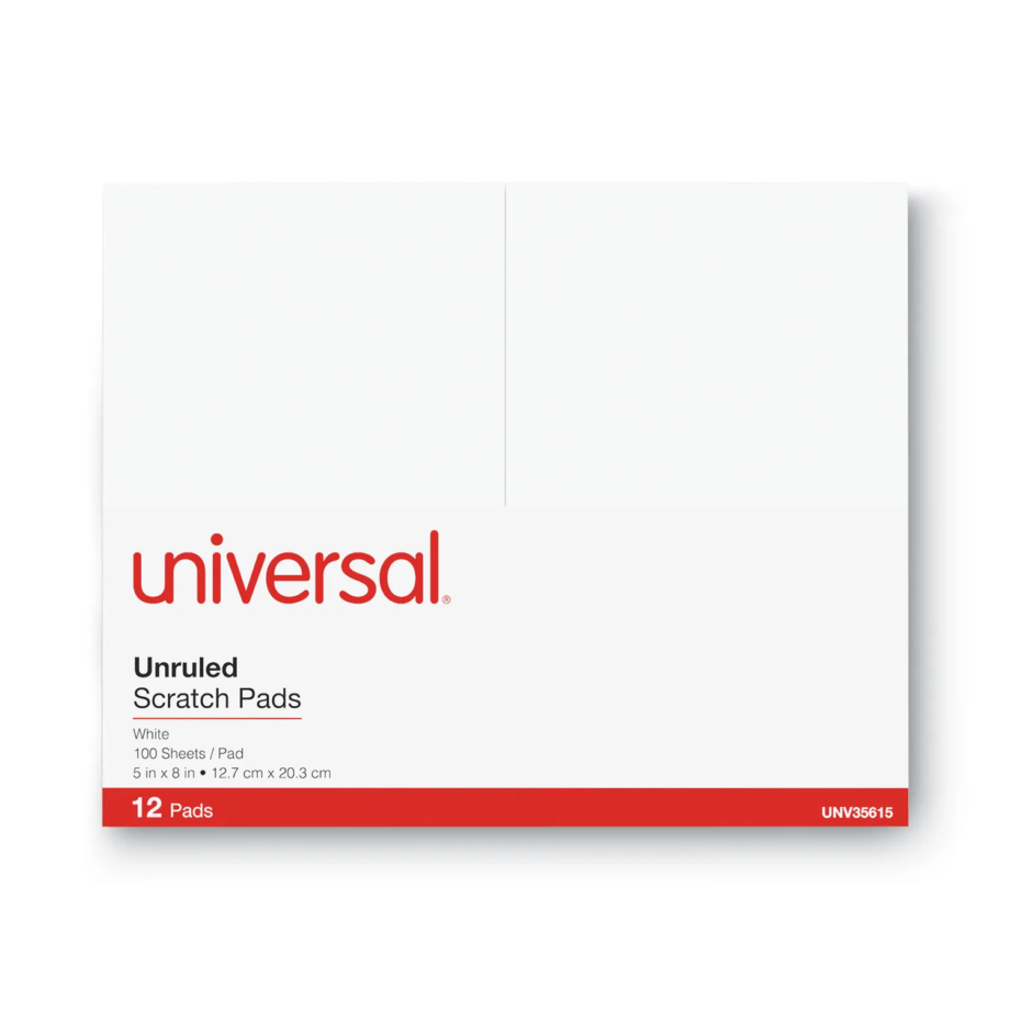 UNIVERSAL - SCRATCH PAD 5 X 8 - PACK OF 12