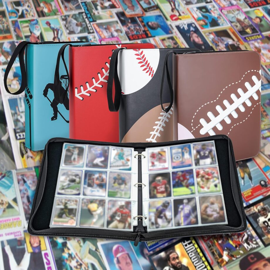 Waterproof Trading Card Binder, Storage Book with 3 Rings, 720 Double Sided Pocket Album Compatible with Pokémon Cards, Amiibo, Yugioh, MTG and Other Sports Cards