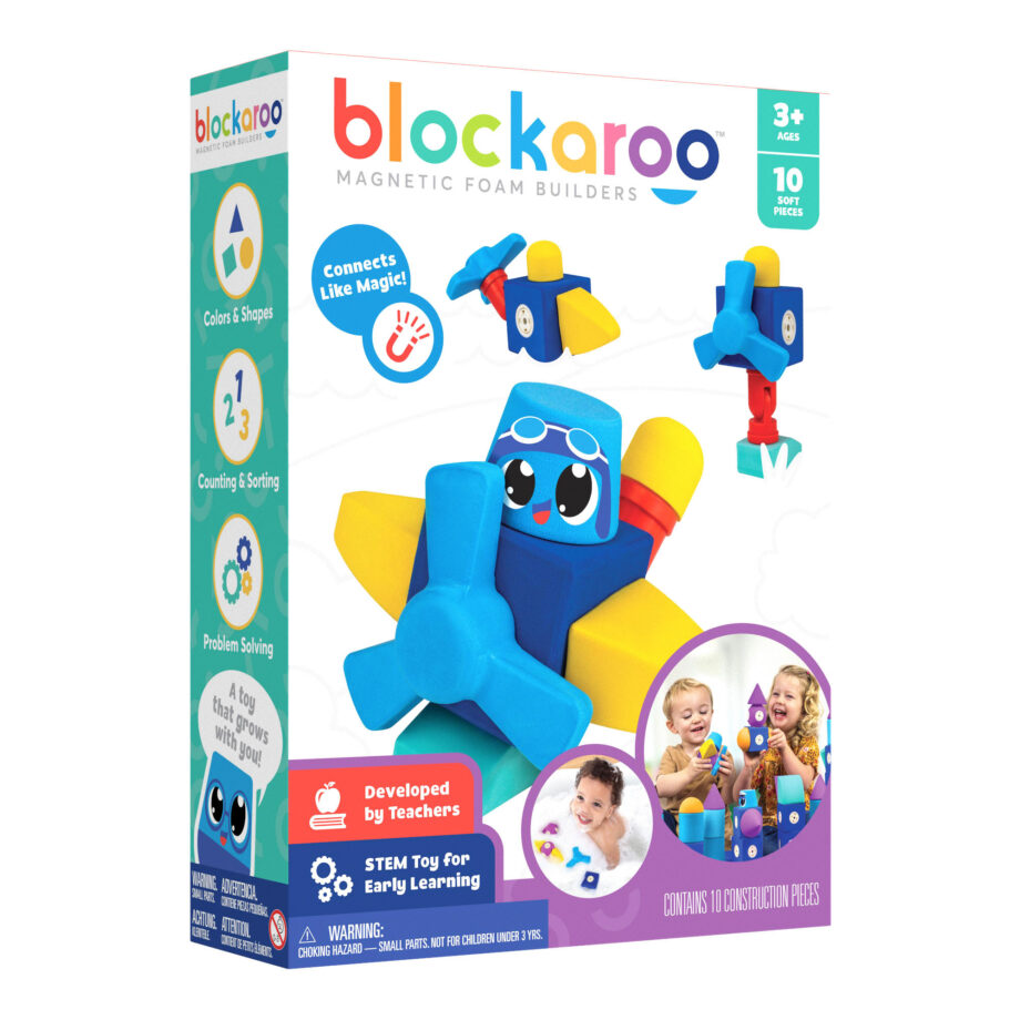 BLUE MARBLE - BLOCKAROO MAGNETIC FOAM BLOCKS - SMALL - PLANE