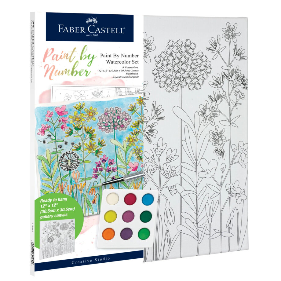 FABER CASTELL - WATERCOLOR PAINT BY NUMBER FARMHOUSE FLORAL