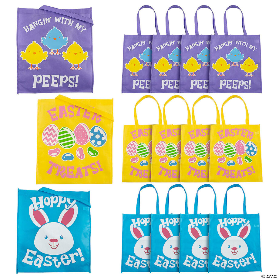 ORIENTAL TRADING - 15" X 17" LARGE EASTER NONWOVEN TOTE BAGS (EACH)