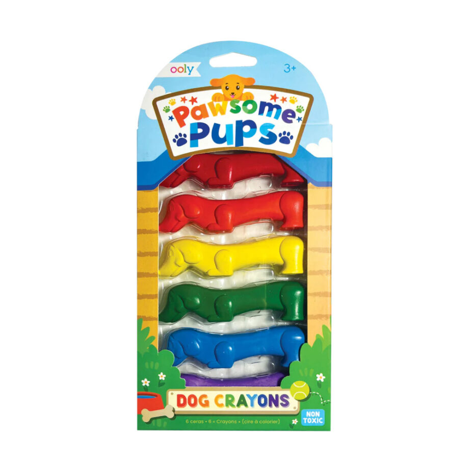 OOLY - PAWSOME PUPS DOG CRAYONS, SET OF 6