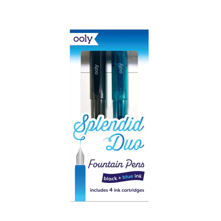 OOLY - SPLENDID DUO FOUNTAIN PENS: BLACK AND BLUE INKS, SET OF 2