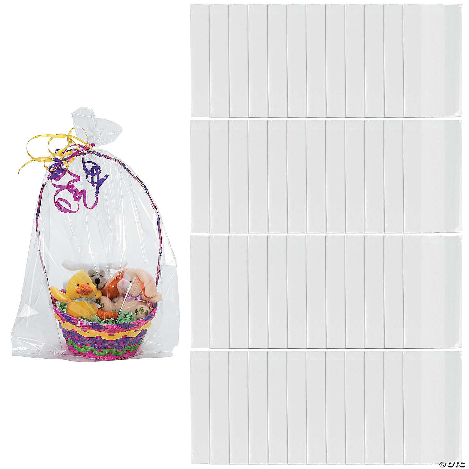 ORIENTAL TRADING - 10" X 18" LARGE CLEAR CELLOPHANE GIFT BASKET BAG (EACH)