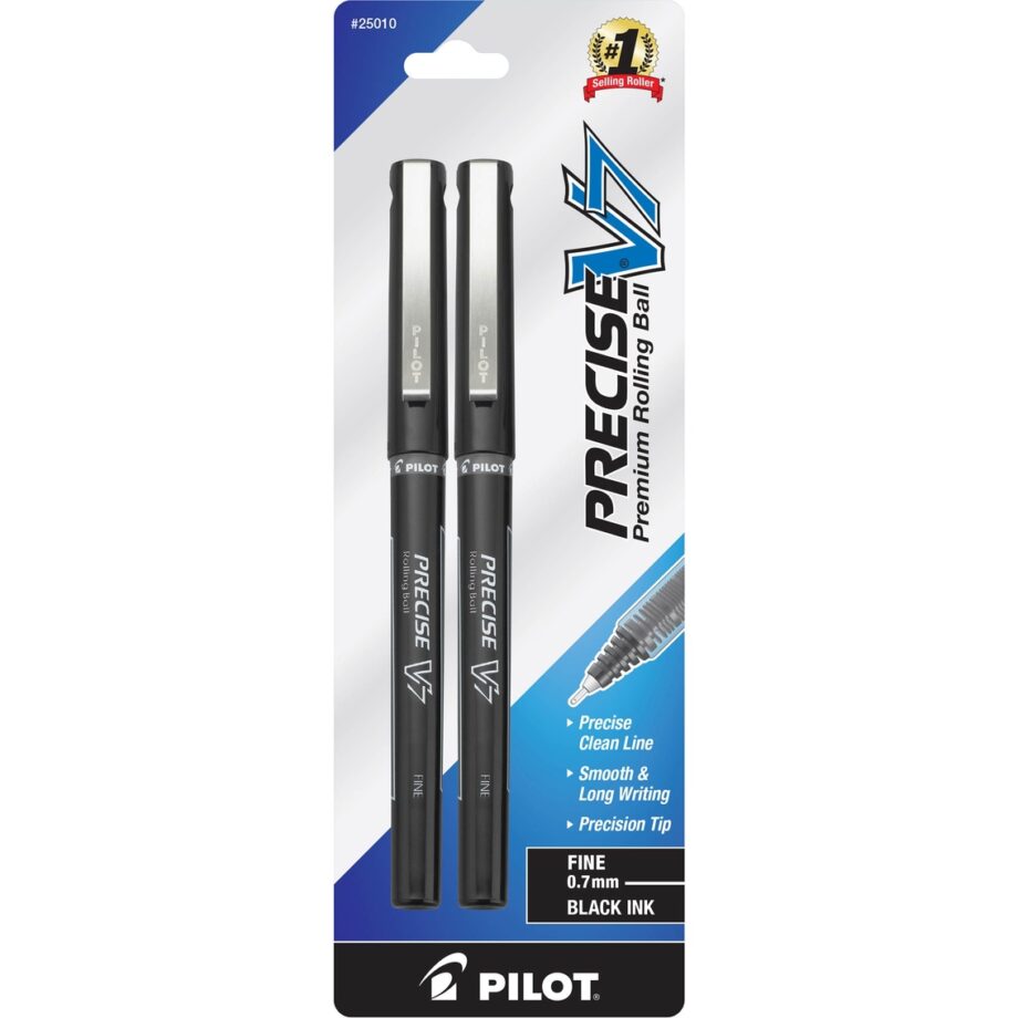 PILOT - PRECISE V-7 - FINE BLACK - 2 PACK