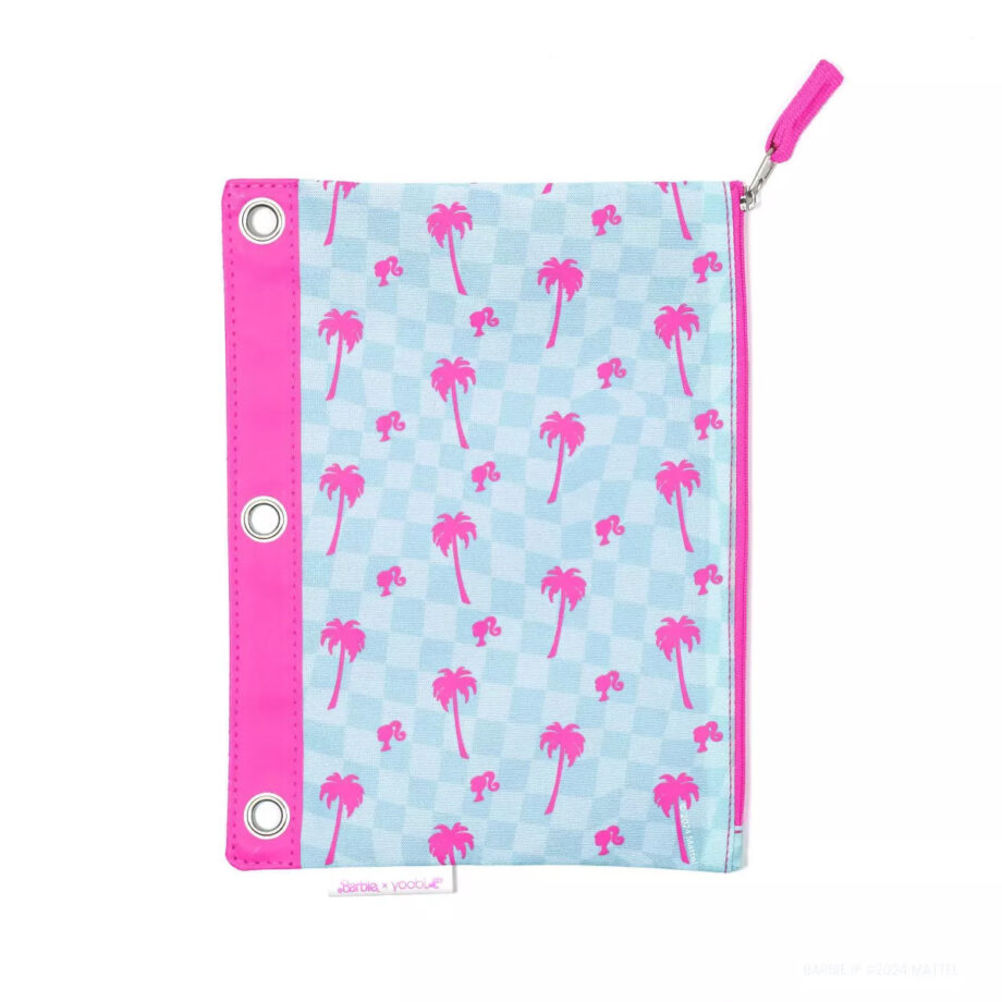 YOOBI - SINGLE ZIP BINDER PENCIL POUCH BARBIE PALM TREE CHECKER
