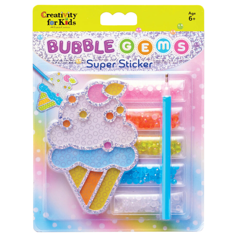 CREATIVITY FOR KIDS - BUBBLE GEMS SUPER STICKER ICE CREAM
