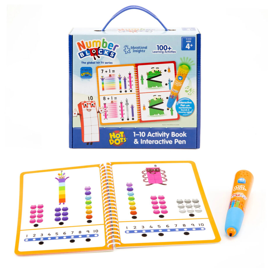 EDUCATIONAL INSIGHTS - HOT DOTS NUMBERBLOCKS ACTIVITY BOOK 1-10 AND INTERACTIVE PEN