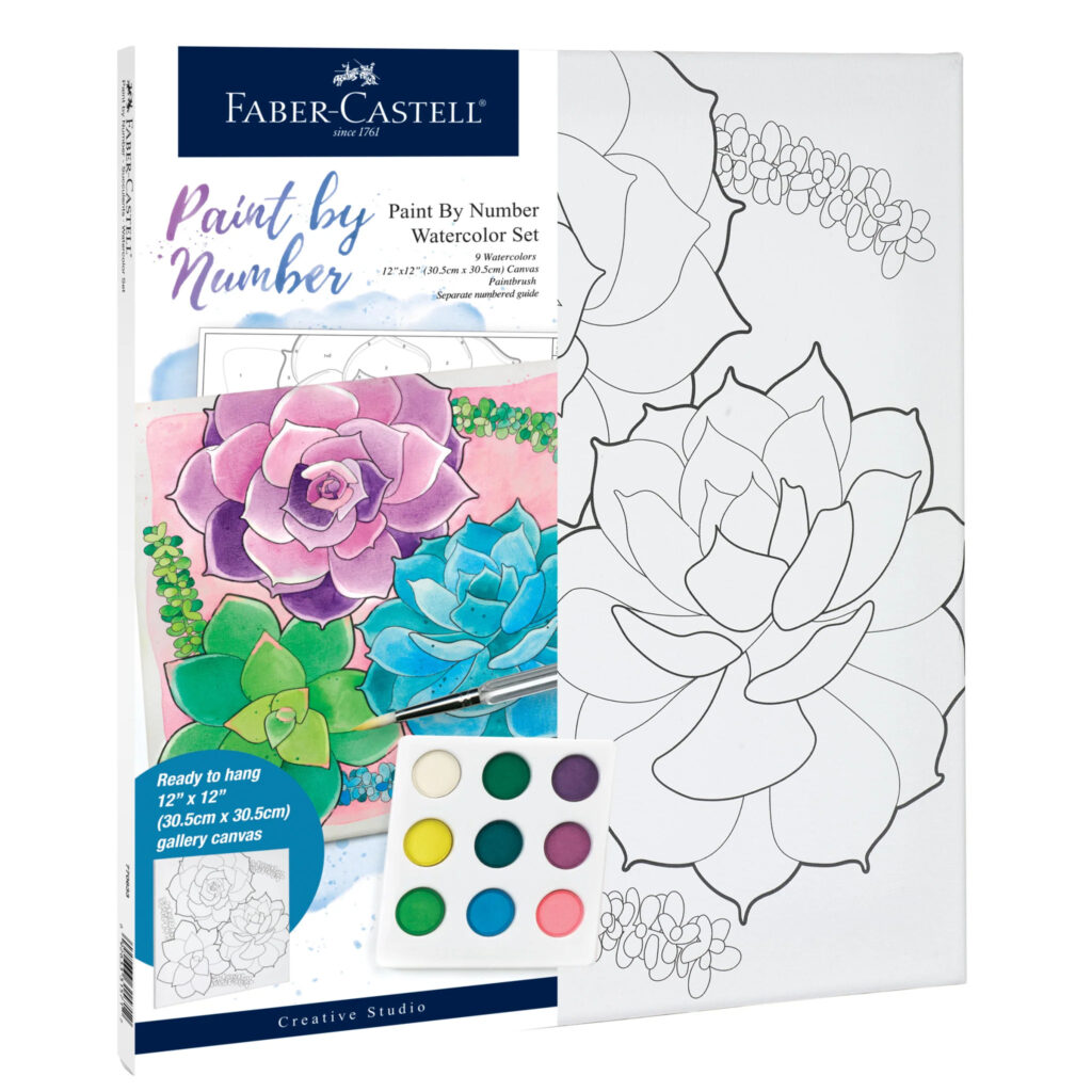 FABER CASTELL WATERCOLOR PAINT BY NUMBER SUCCULENTS The Stationery