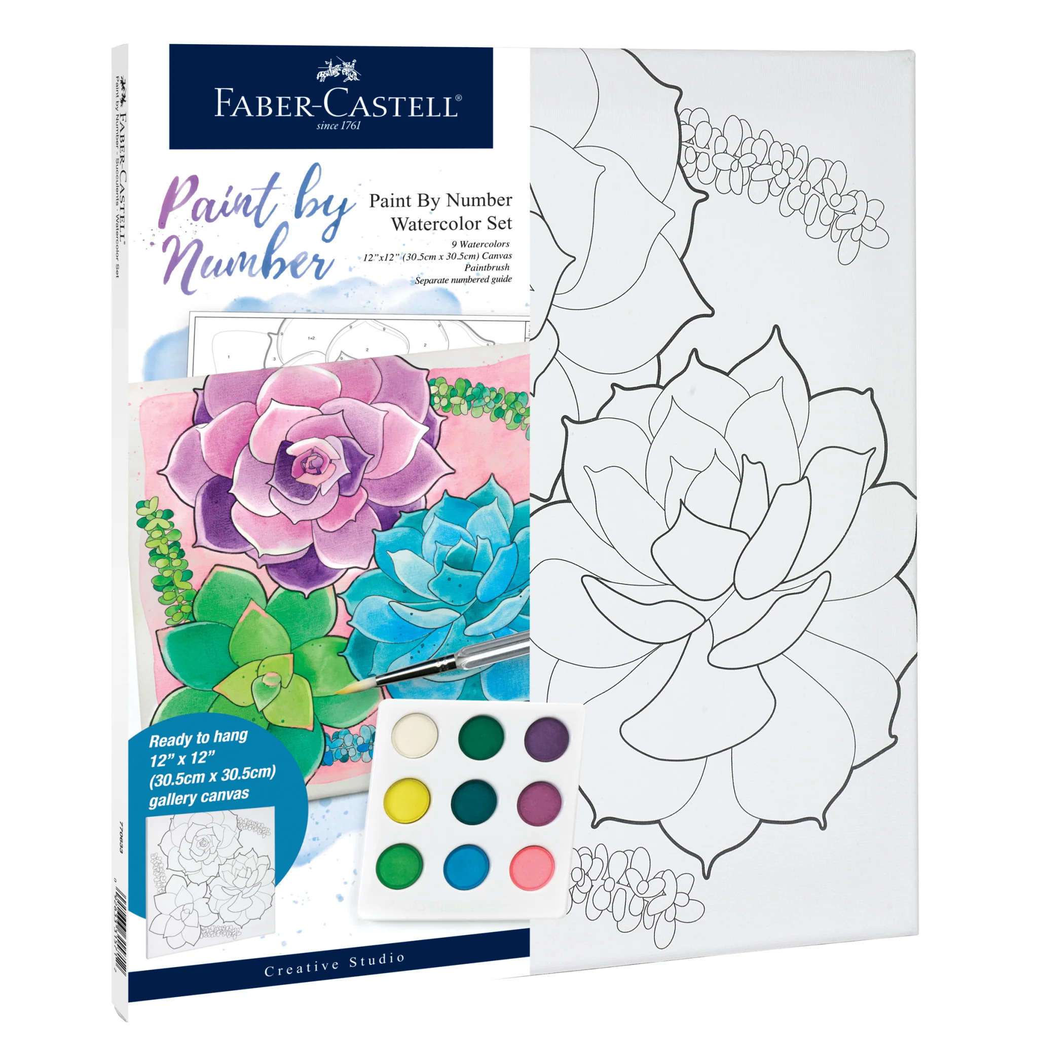 FABER CASTELL - WATERCOLOR PAINT BY NUMBER SUCCULENTS