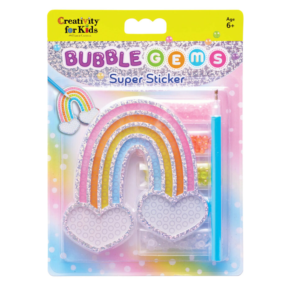 CREATIVITY FOR KIDS - BUBBLE GEMS SUPER STICKER RAINBOW