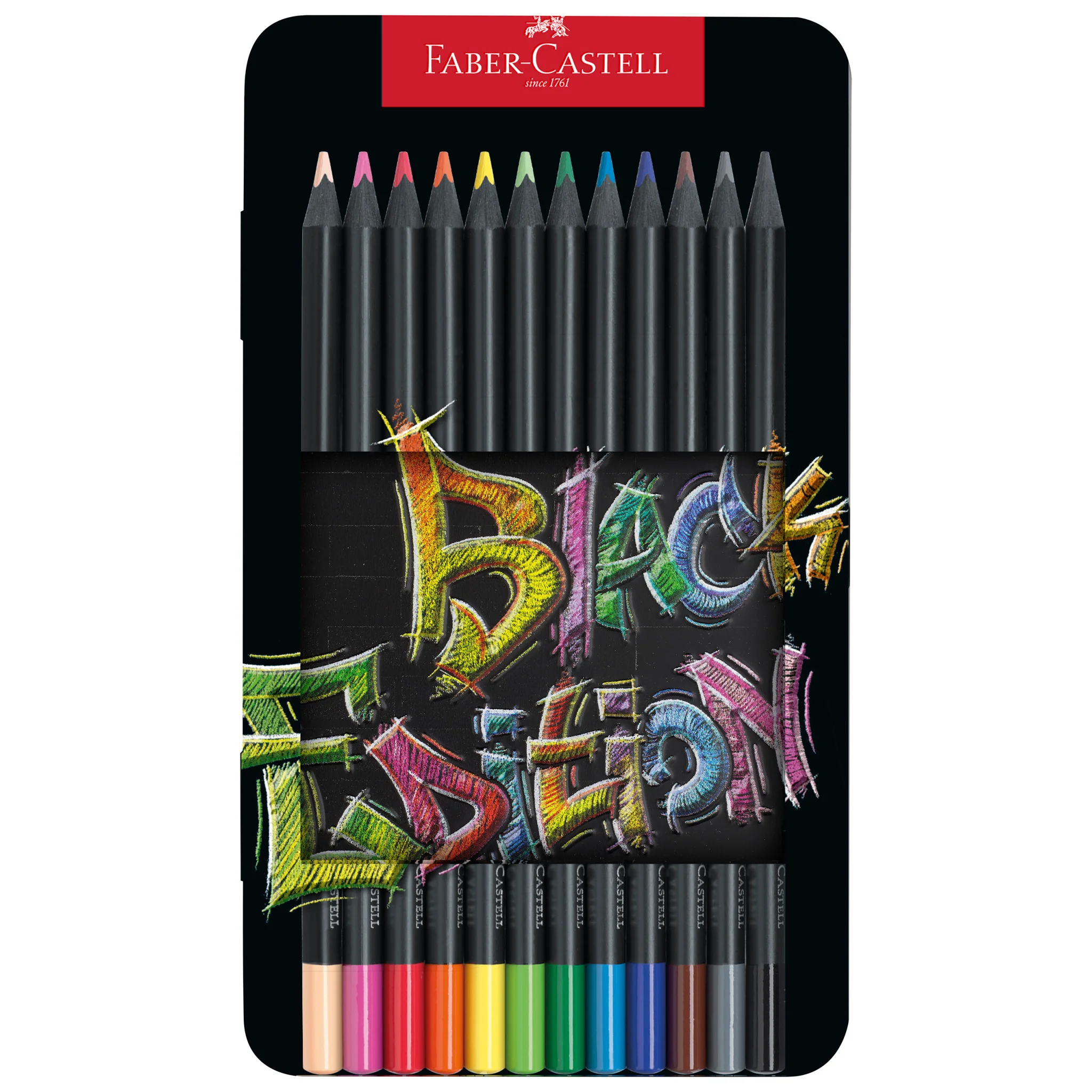 FABER CASTELL - BLACK EDITION COLORED PENCILS (TIN OF 12)