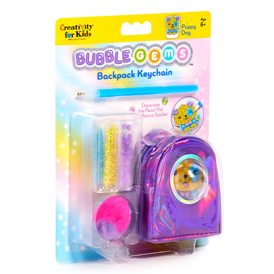 CREATIVITY FOR KIDS - BUBBLE GEMS KEYCHAIN PUPPY DOG