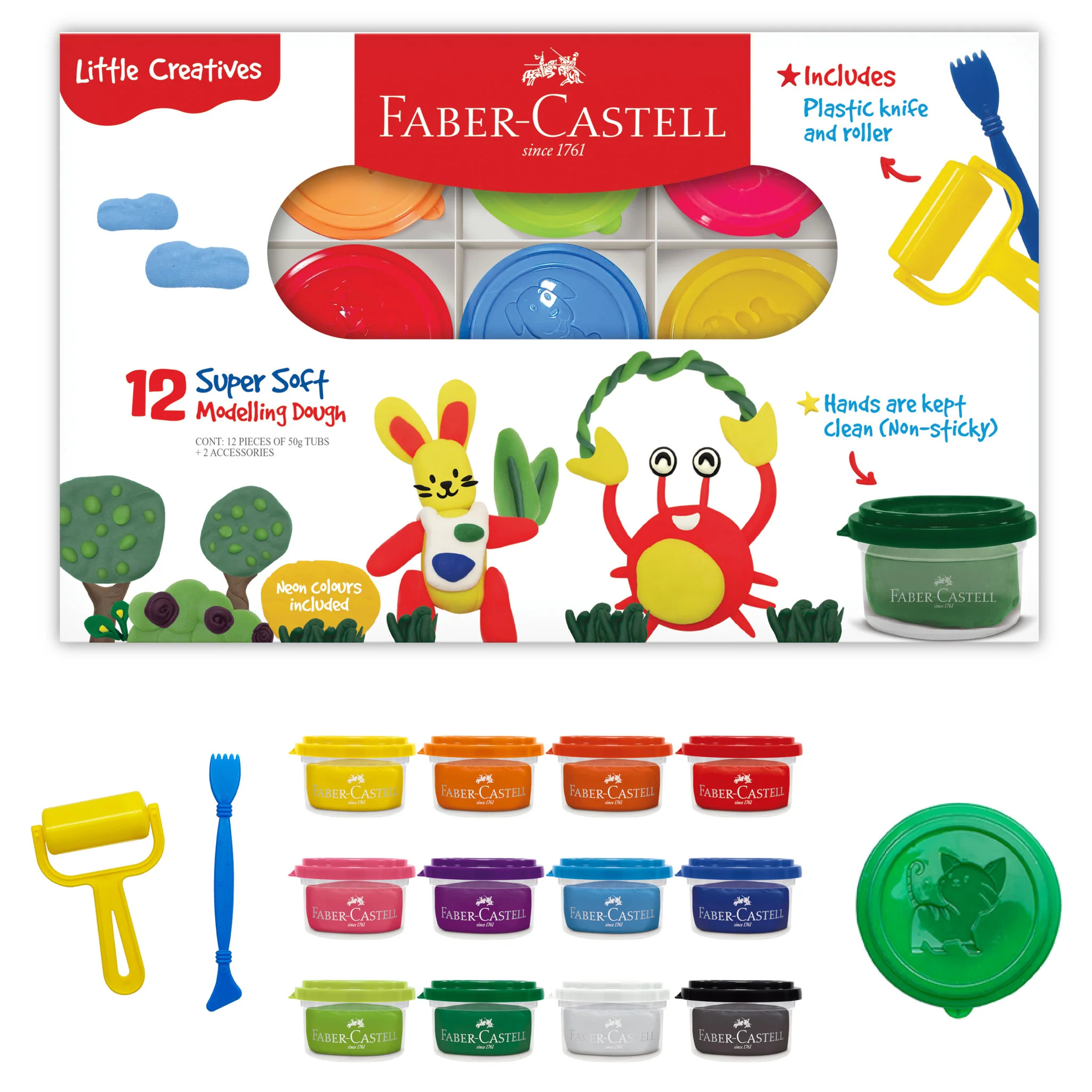 FABER CASTELL - LITTLE CREATIVES 12 SUPER SOFT MODELING DOUGH