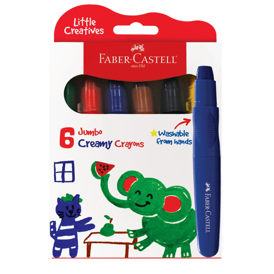 FABER CASTELL - LITTLE CREATIVES 6 JUMBO CREAMY CRAYONS