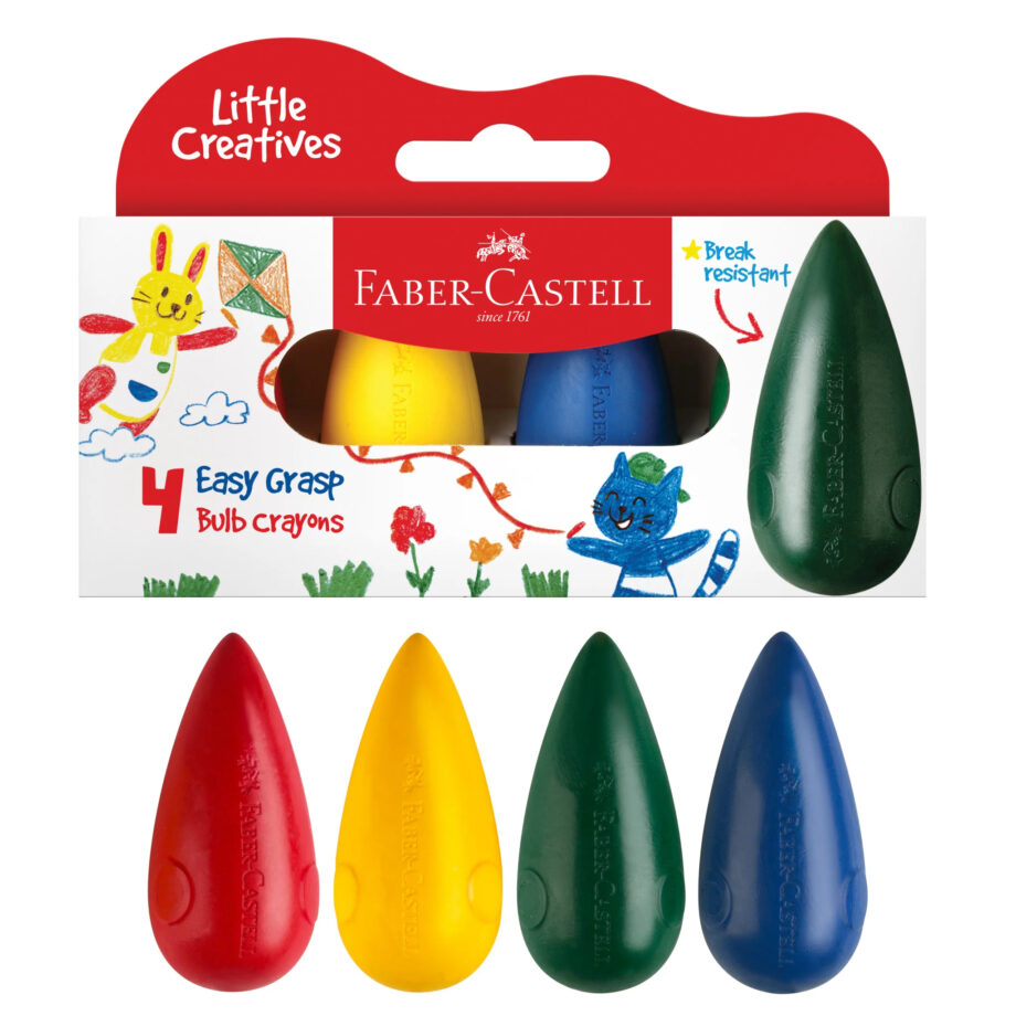 FABER CASTELL - LITTLE CREATIVES 4 EASY GRASP BULB CRAYONS