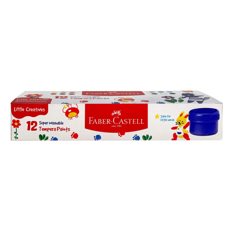 FABER CASTELL - LITTLE CREATIVES 12 SUPER WASHABLE TEMPERA PAINTS