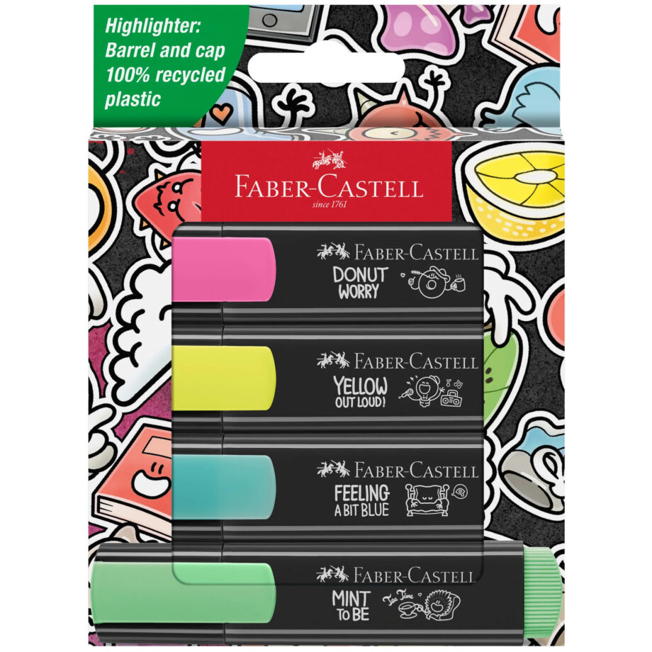 FABER CASTELL - HIGHLIGHTERS, GRAFFITI NEON COLORS - BOX OF 4