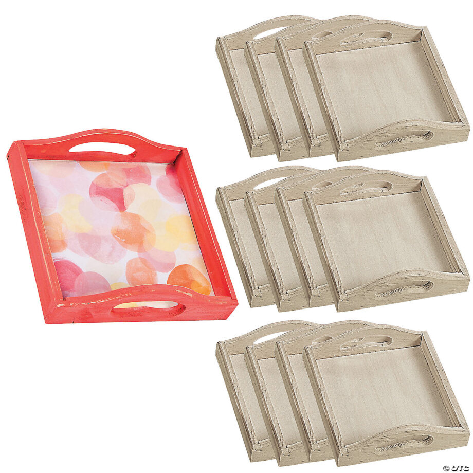 ORIENTAL TRADING - DIY SMALL UNFINISHED WOOD CLASSIC SERVING TRAYS
