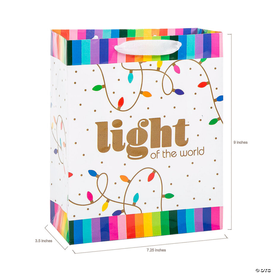 ORIENTAL TRADING - RELIGIOUS MERRY & BRIGHT PAPER GIFT BAGS (EACH)
