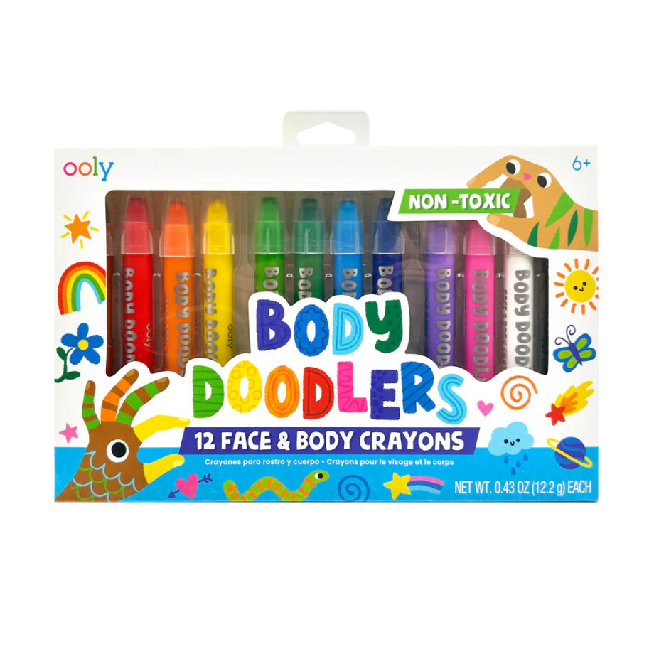 OOLY - BODY DOODLERS - FACE & BODY CRAYONS - SET OF 12