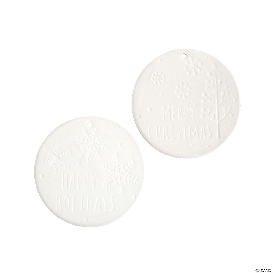 ORIENTAL TRADING - COLOR YOUR OWN DEBOSSED CERAMIC CHRISTMAS ORNAMENTS (EACH)
