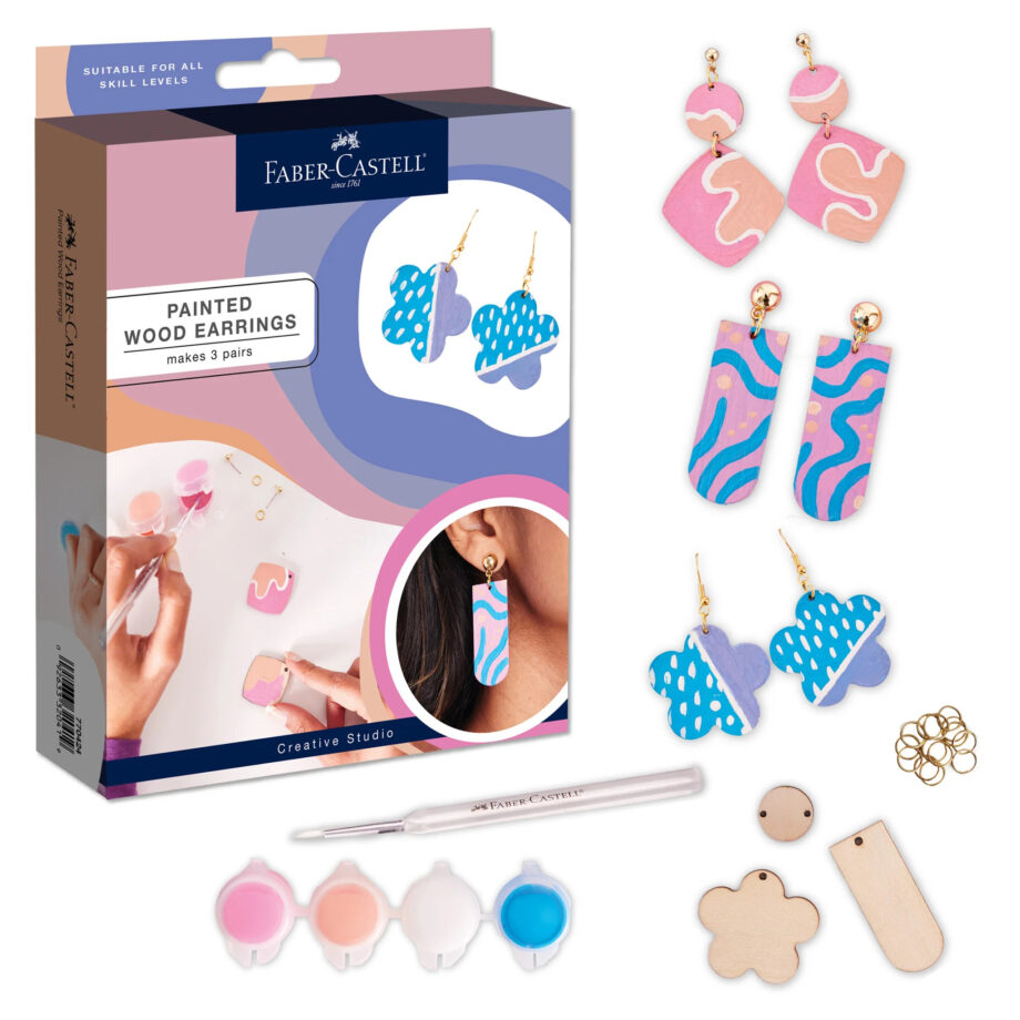 FABER CASTELL - PAINTED WOOD EARRINGS