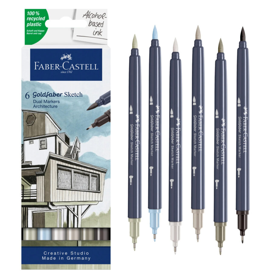 FABER CASTELL - GOLDFABER SKETCH MARKERS - PRODUCT ARCHITECTURE (BOX OF 6)