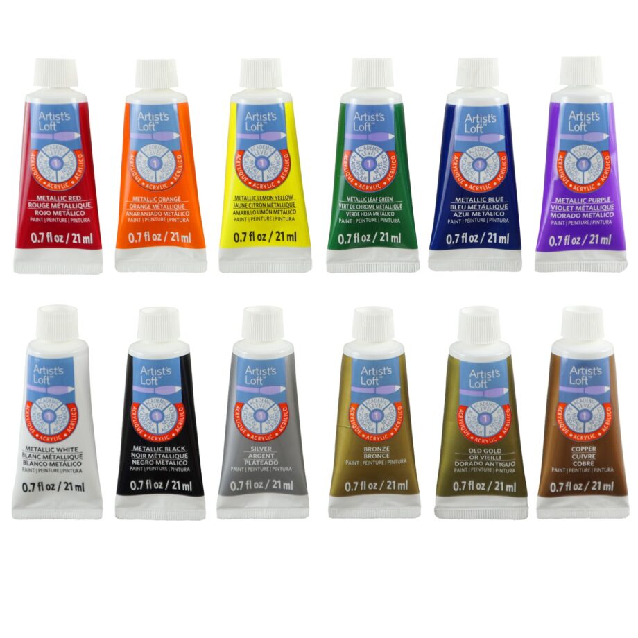 ARTIST'S LOFT - METALLIC ACRYLIC PAINTS  (12 PACK)