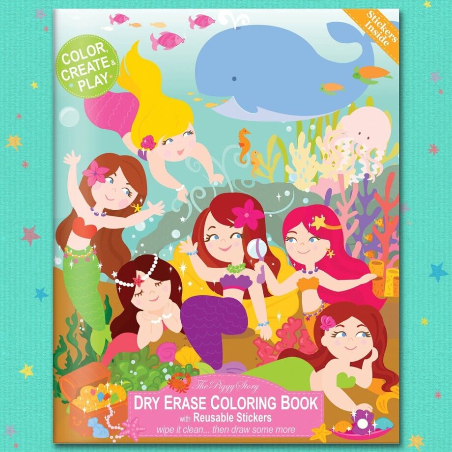 THE PIGGY STORY - DRY ERASE COLORING BOOKS (MORE DESIGNS)