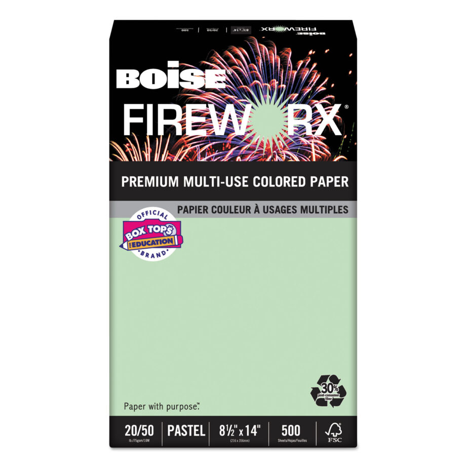 BOISE FIREWORX - MP2204GN 20lb 8.5x14, popper-mint green - pack of 100