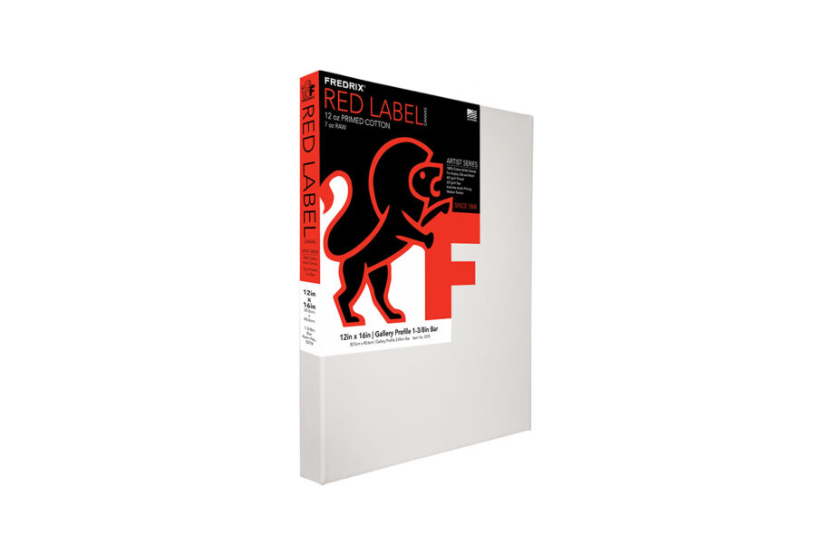TARA / FREDRIX - RED LABEL 12OZ. PRIMED COTTON STRETCHED CANVAS - 18" X 18"