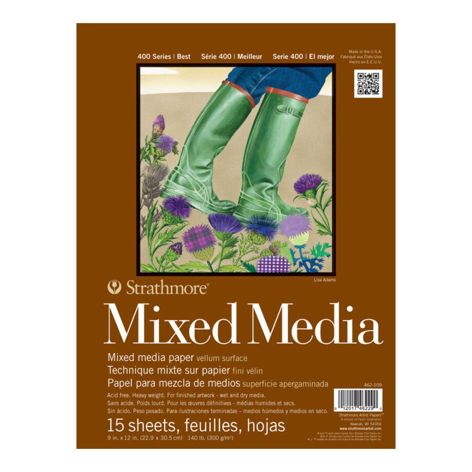 STRATHMORE - MIXED MEDIA PAPER PAD 400 SERIES -  9 X 12