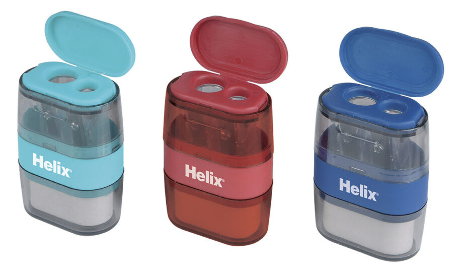 HELIX - DUO ERASER AND PENCIL SHARPNER - ASSORTED COLORS