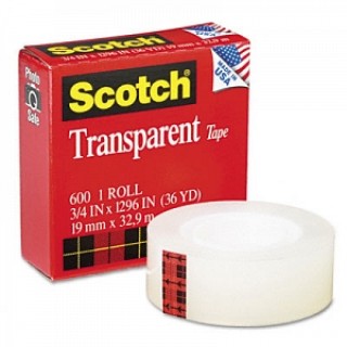 3M - TRANSPARENT  TAPE, 3/4"X36YD, EACH