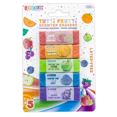 BAZIC - TUTTI FRUTTI SCENTED ERASERS (5 PACK)