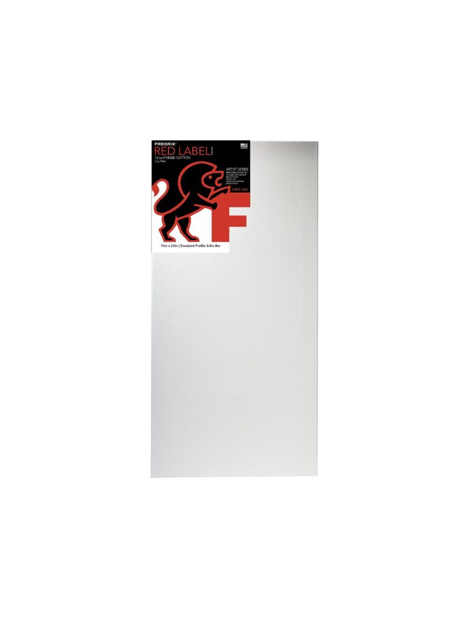 TARA / FREDRIX - ARTIST SERIES RED LABEL, 12OZ ACRYLIC PRIMED COTTON STRETCHED CANVAS - 15" X 30"