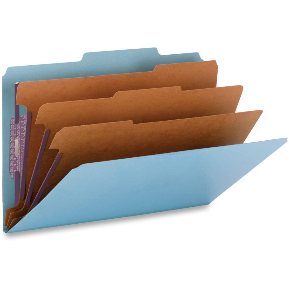 SMEAD - LEGAL CLASSIFICATION FOLDERS, 3 DIVIDERS, LIGHT BLUE