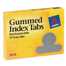 Avery - Gummed Reinforced Index Tabs, 1/12-Cut, Olive Green, 0.5" Wide, 25/Pack