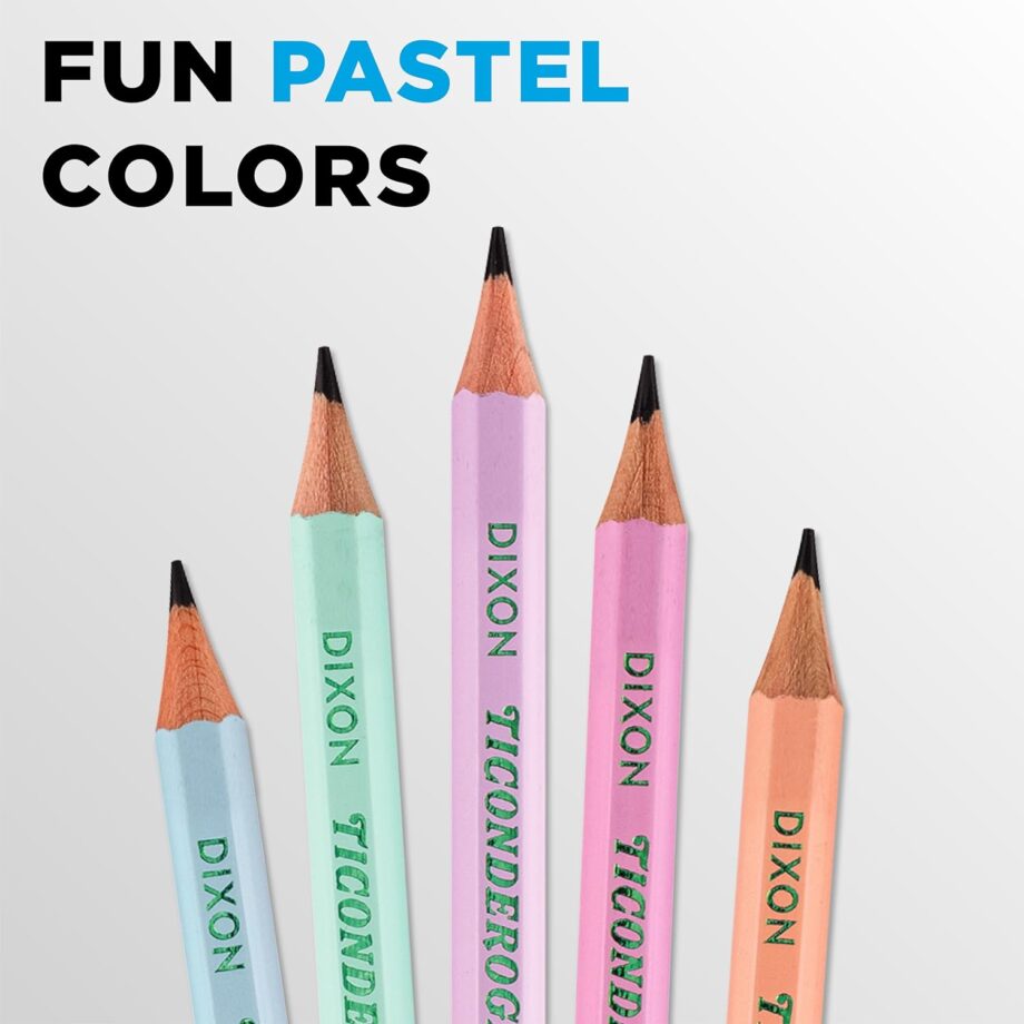 TICONDEROGA - #2HB PENCILS - 10 COUNT - PASTEL BARREL
